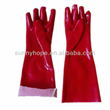 red PVC dipped industry gloves